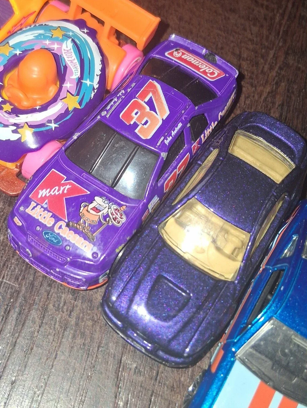 Assorted Kids Hot Wheels - Purple, Orange, Yellow, Blue